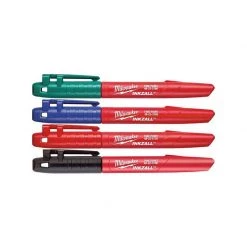 Traçage Et Marquage MILWAUKEE Pack De 4 Marqueurs Inkzall Couleur Pointe Fine - 48223106