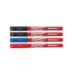 Traçage Et Marquage MILWAUKEE Pack De 4 Marqueurs Inkzall Couleur Pointe Fine - 48223165