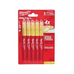 Traçage Et Marquage MILWAUKEE Pack De 5 Surligneurs Inkzall Jaune - 48223201