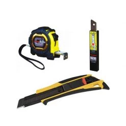 Mètres à Ruban Et Accessoires De Mesure TAJIMA Mètre G3M750 + Cutter DFC569 + 10 Lames LCB50RBC- CONVEX SET1